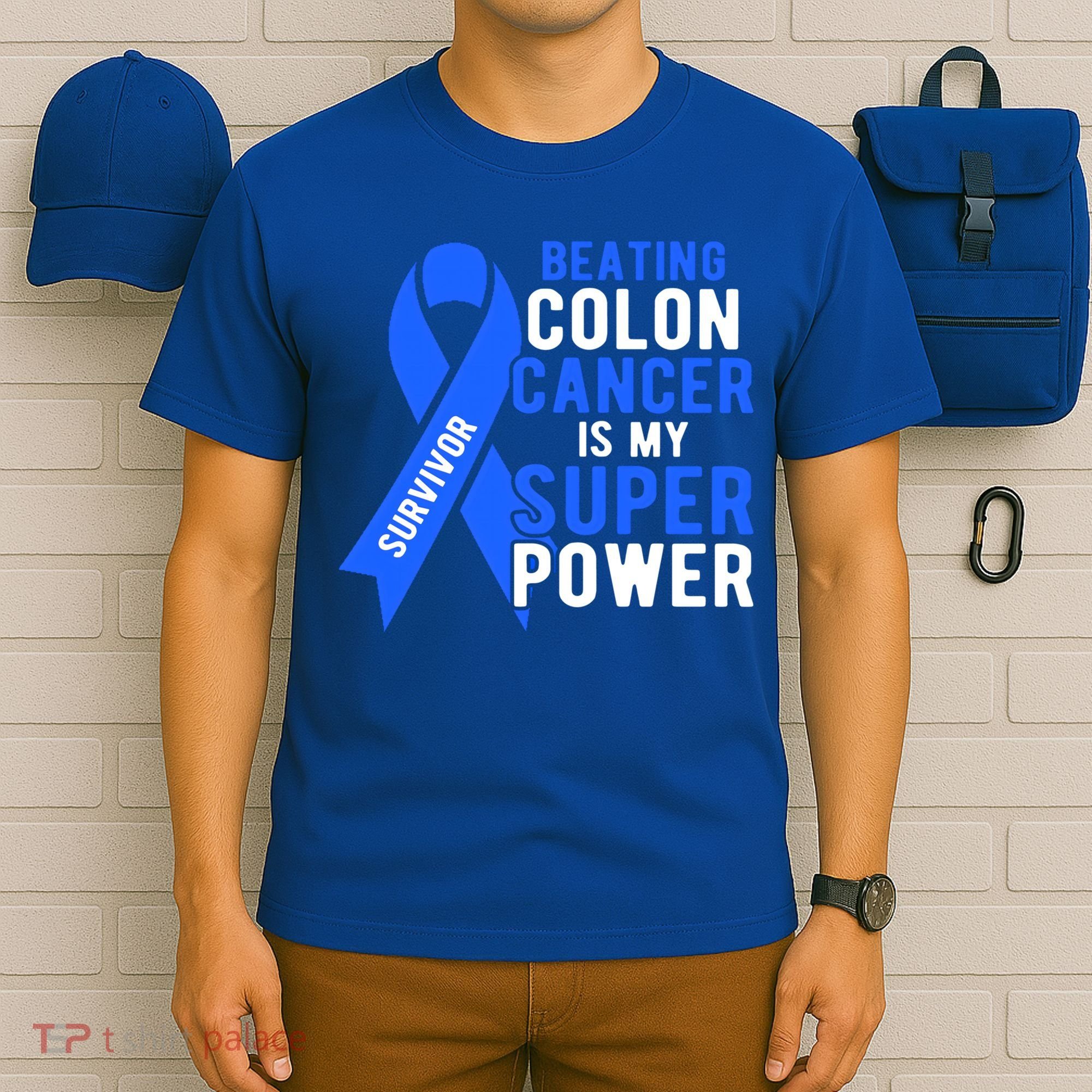 Colon Cancer Awareness Survivor Superpower Gift T-Shirt