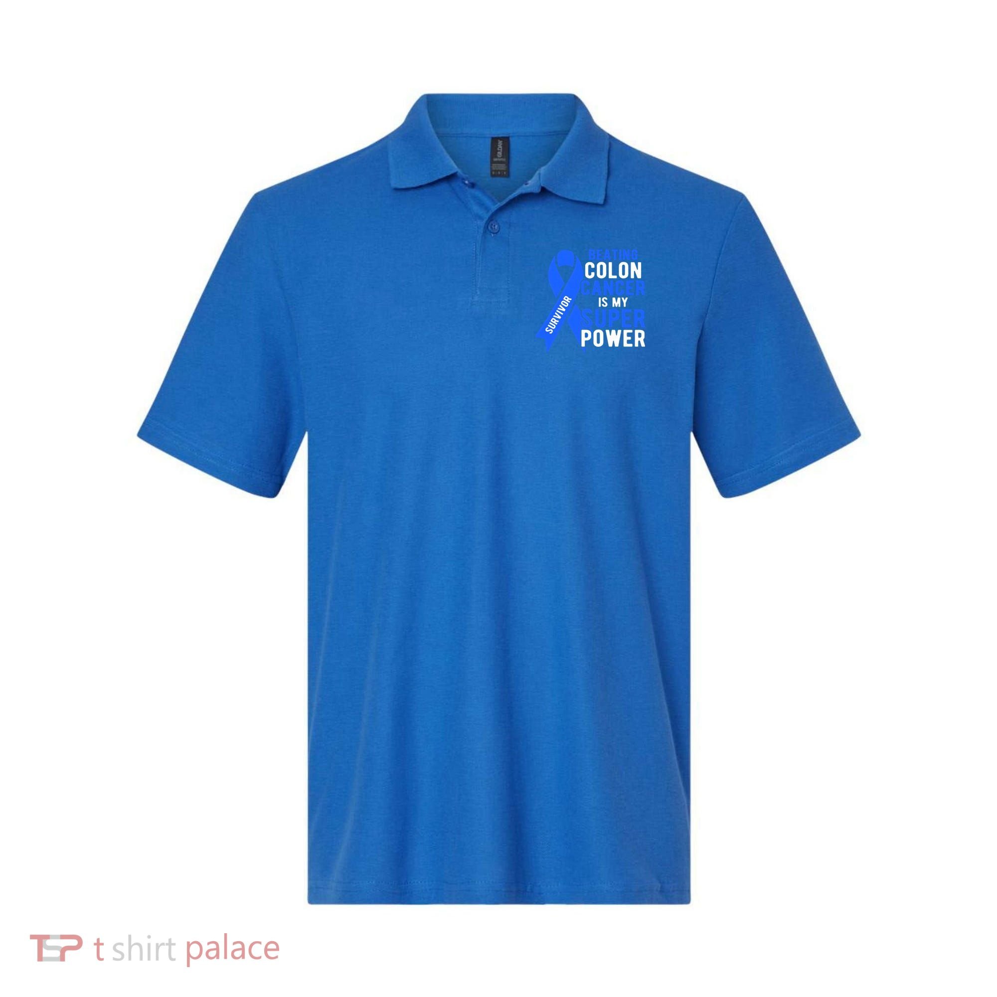 Colon Cancer Awareness Survivor Superpower Gift Polo