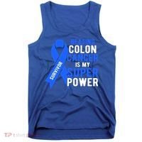 Colon Cancer Awareness Survivor Superpower Gift Tank Top thumb 0