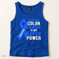 Colon Cancer Awareness Survivor Superpower Gift Tank Top thumb 2
