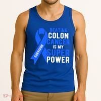 Colon Cancer Awareness Survivor Superpower Gift Tank Top thumb 3