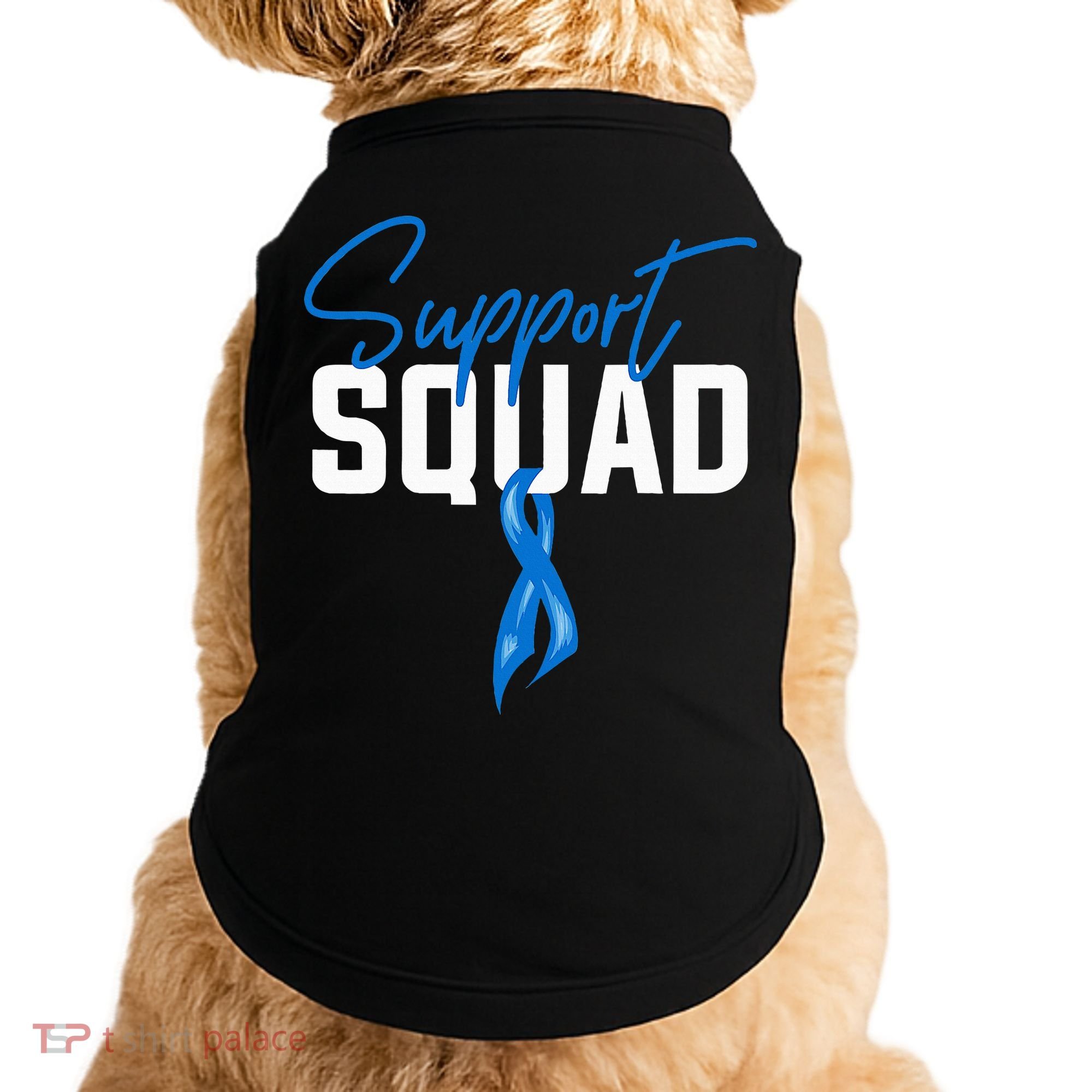 Colon Cancer Awareness Support Squad Blue Ribbon Doggie Tank
