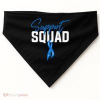 Colon Cancer Awareness Support Squad Blue Ribbon USA-Made Doggie Bandana thumb 0