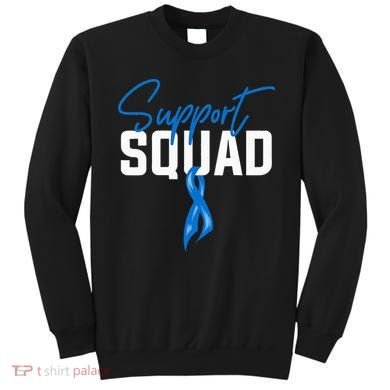 Colon Cancer Awareness Support Squad Blue Ribbon Sweatshirt