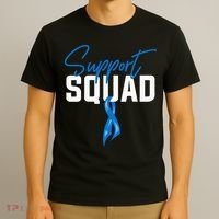 Colon Cancer Awareness Support Squad Blue Ribbon T-Shirt thumb 3