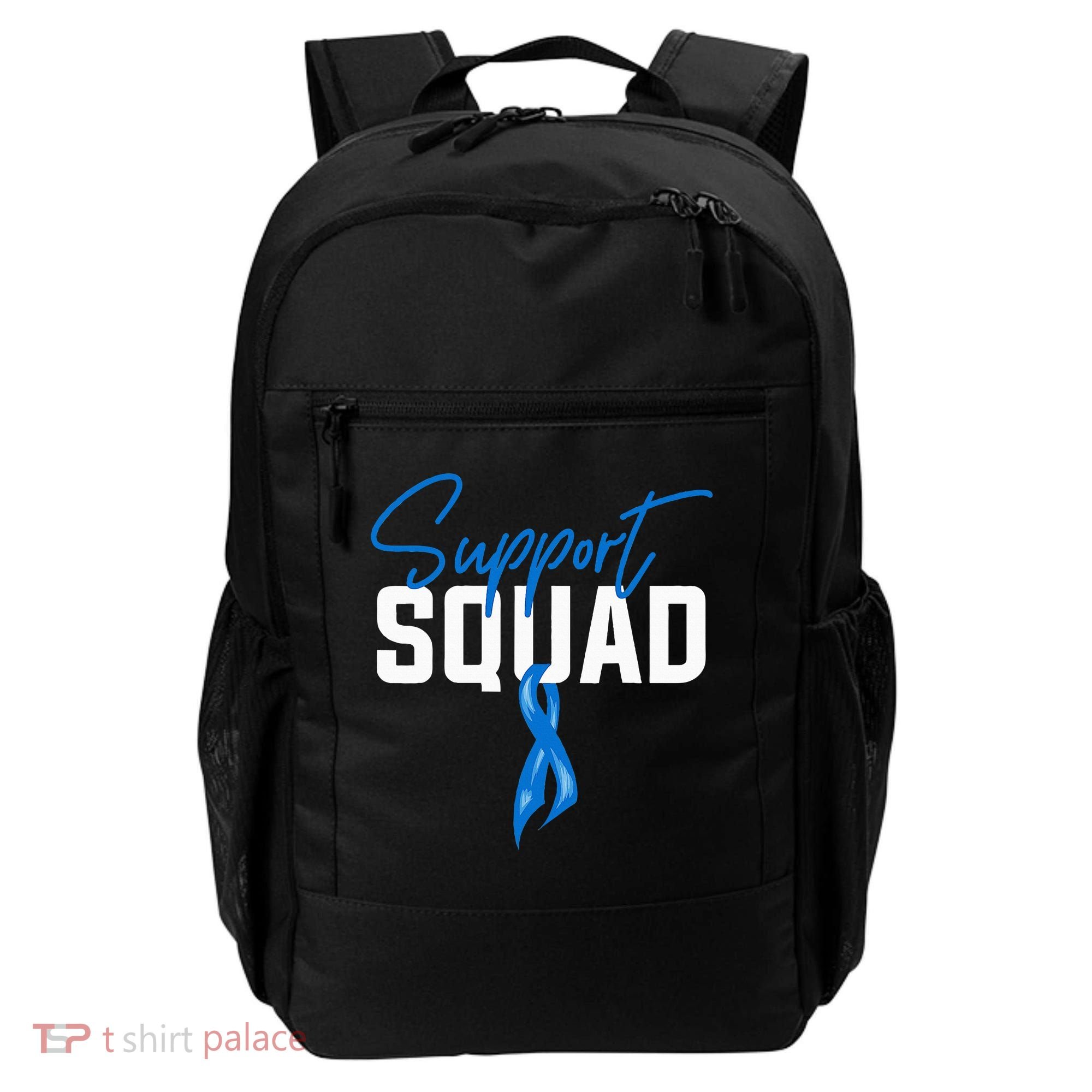 Colon Cancer Awareness Support Squad Blue Ribbon Backpack