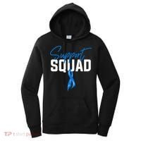 Colon Cancer Awareness Support Squad Blue Ribbon Women's Hoodie thumb 0