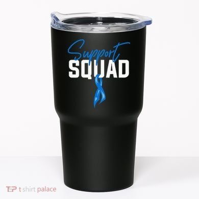 Colon Cancer Awareness Support Squad Blue Ribbon Tumbler