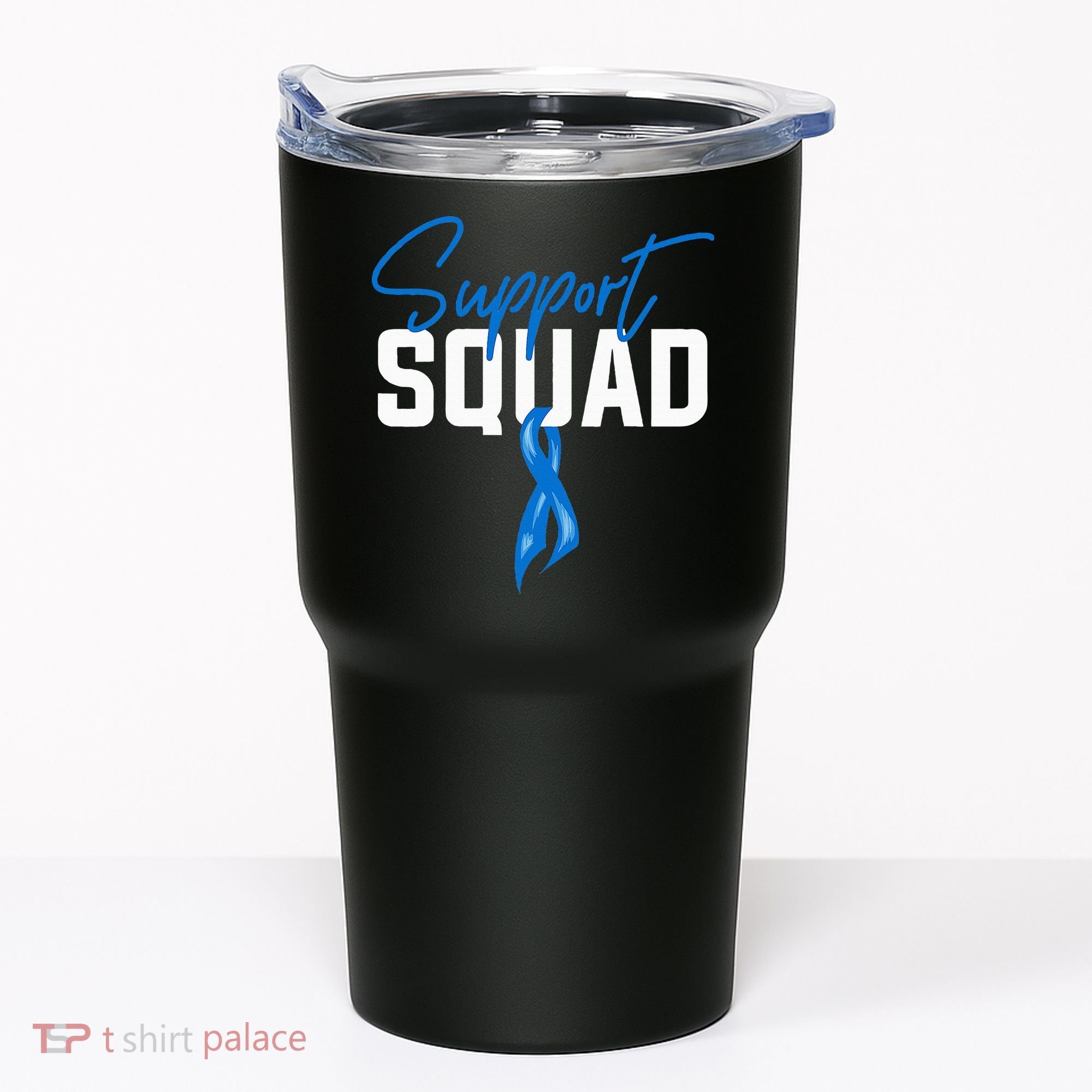 Colon Cancer Awareness Support Squad Blue Ribbon Tumbler