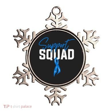 Colon Cancer Awareness Support Squad Blue Ribbon Ornament