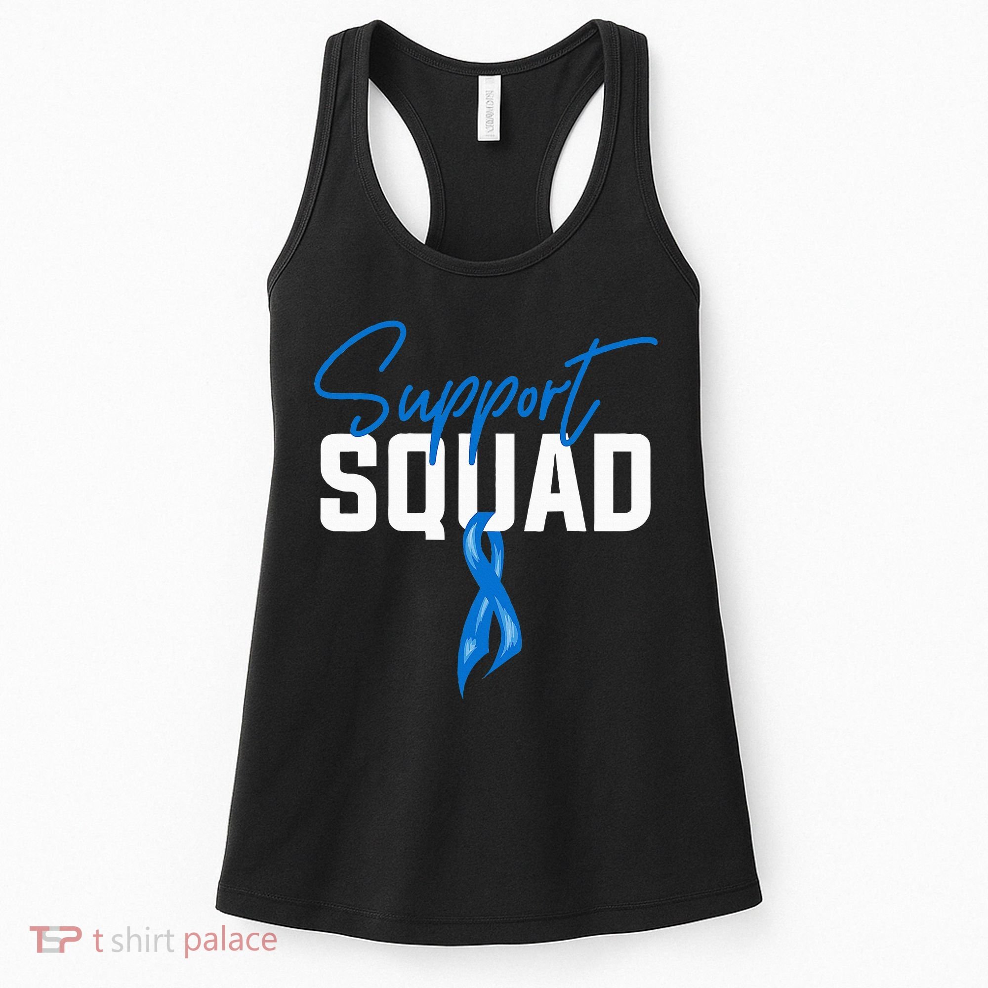 Colon Cancer Awareness Support Squad Blue Ribbon Women's Tank Top