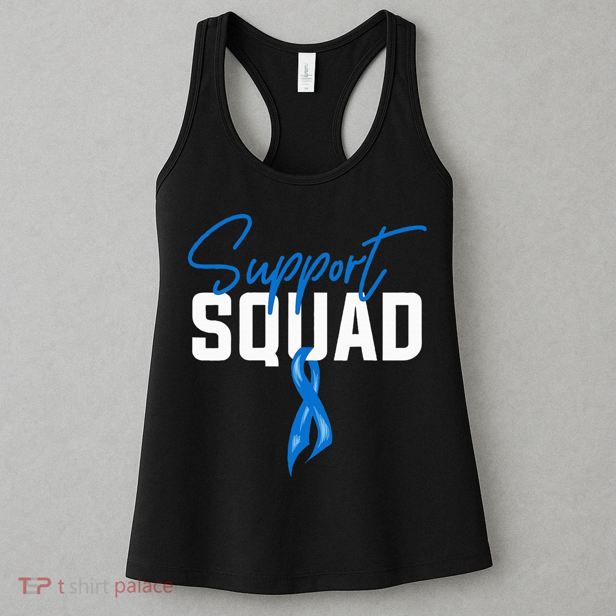 Colon Cancer Awareness Support Squad Blue Ribbon Women's Tank Top