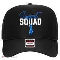 Colon Cancer Awareness Support Squad Blue Ribbon Hat thumb 0