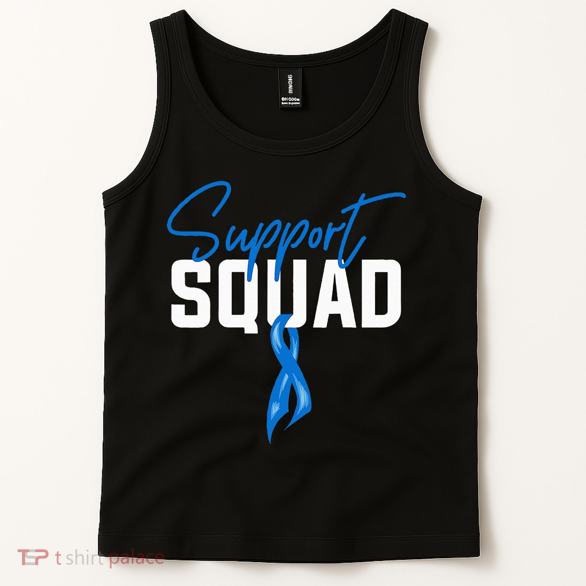 Colon Cancer Awareness Support Squad Blue Ribbon Tank Top