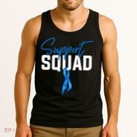Colon Cancer Awareness Support Squad Blue Ribbon Tank Top thumb 3