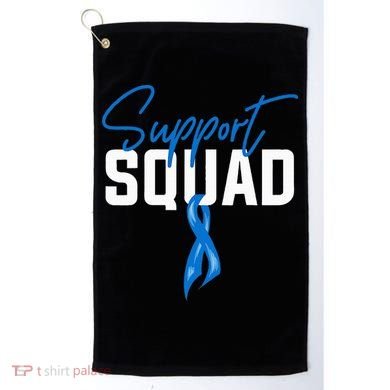 Colon Cancer Awareness Support Squad Blue Ribbon Golf Towel
