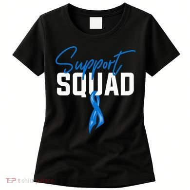 Colon Cancer Awareness Support Squad Blue Ribbon Women's T-Shirt