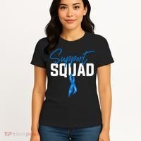 Colon Cancer Awareness Support Squad Blue Ribbon Women's T-Shirt thumb 4