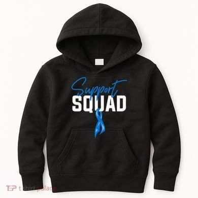 Colon Cancer Awareness Support Squad Blue Ribbon Kids Hoodie