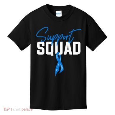 Colon Cancer Awareness Support Squad Blue Ribbon Kids T-Shirt