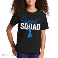 Colon Cancer Awareness Support Squad Blue Ribbon Kids T-Shirt thumb 2