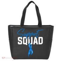 Colon Cancer Awareness Support Squad Blue Ribbon Tote Bag thumb 0