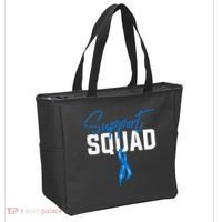 Colon Cancer Awareness Support Squad Blue Ribbon Tote Bag thumb 2