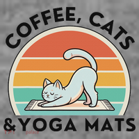 Coffee Cats And Yoga Mats Meditation Women Toddler Hoodie thumb 2