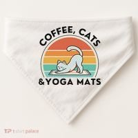 Coffee Cats And Yoga Mats Meditation Women USA-Made Doggie Bandana thumb 0