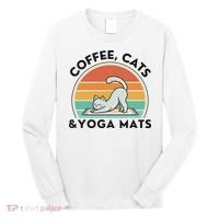 Coffee Cats And Yoga Mats Meditation Women Long Sleeve Shirt thumb 0