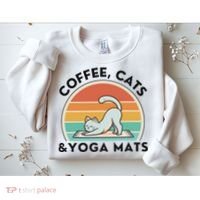 Coffee Cats And Yoga Mats Meditation Women Sweatshirt thumb 2