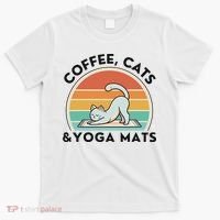 Coffee Cats And Yoga Mats Meditation Women T-Shirt thumb 0