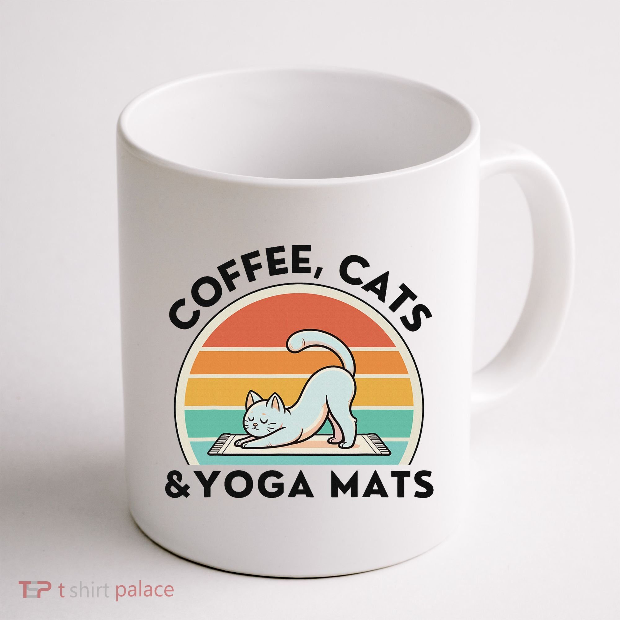 Coffee Cats And Yoga Mats Meditation Women Coffee Mug