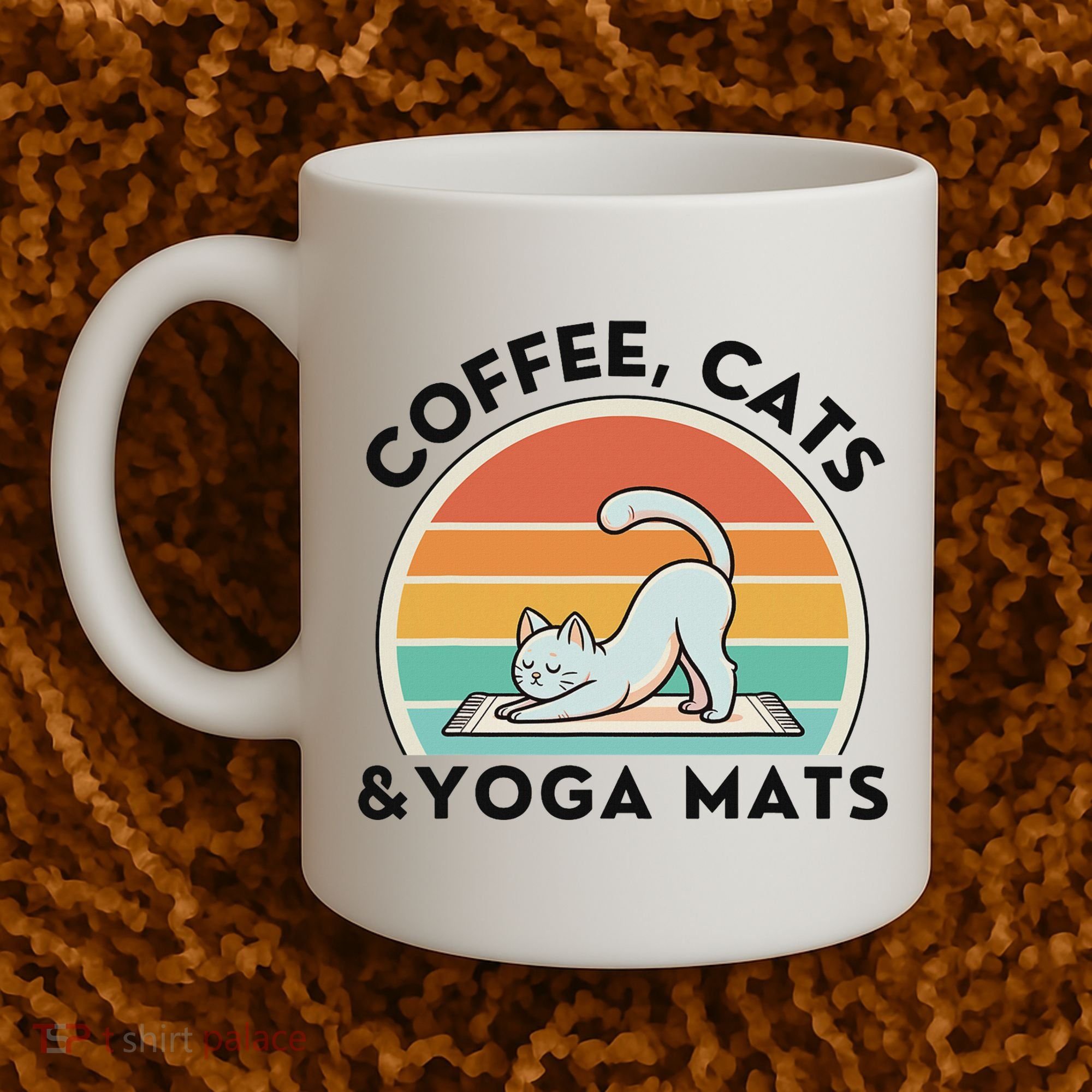 Coffee Cats And Yoga Mats Meditation Women Coffee Mug