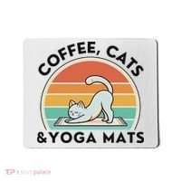 Coffee Cats And Yoga Mats Meditation Women Mousepad thumb 0