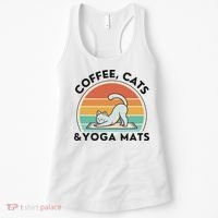 Coffee Cats And Yoga Mats Meditation Women Women's Tank Top thumb 0