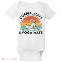 Coffee Cats And Yoga Mats Meditation Women Baby Bodysuit thumb 0