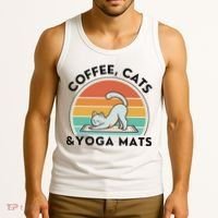 Coffee Cats And Yoga Mats Meditation Women Tank Top thumb 3