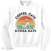 Coffee Cats And Yoga Mats Meditation Women Kids Sweatshirt thumb 0