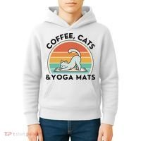 Coffee Cats And Yoga Mats Meditation Women Kids Hoodie thumb 4