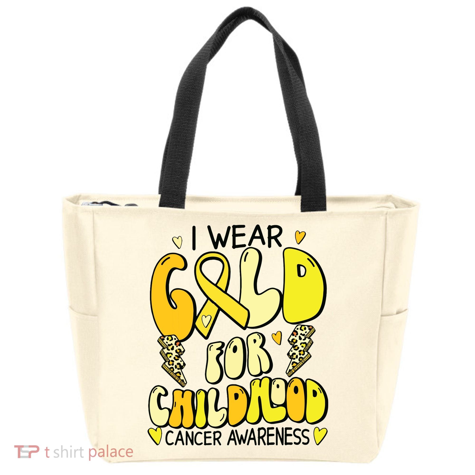 Childhood Cancer Awareness Support Retro Yellow Ribbon Tote Bag