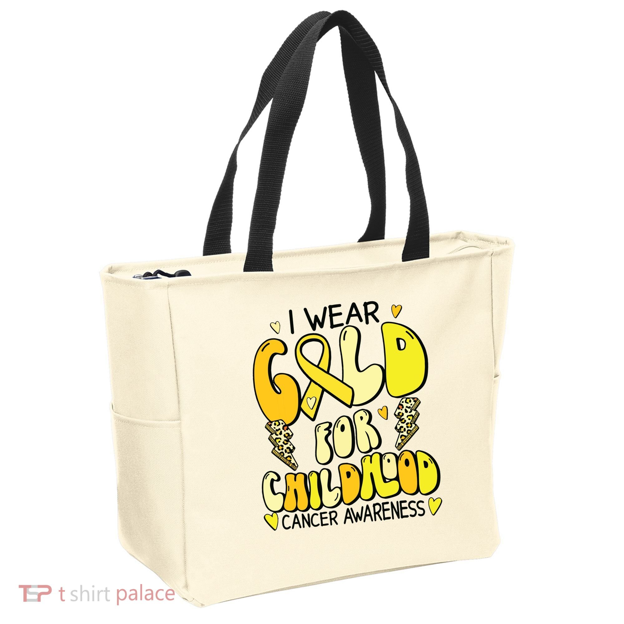 Childhood Cancer Awareness Support Retro Yellow Ribbon Tote Bag