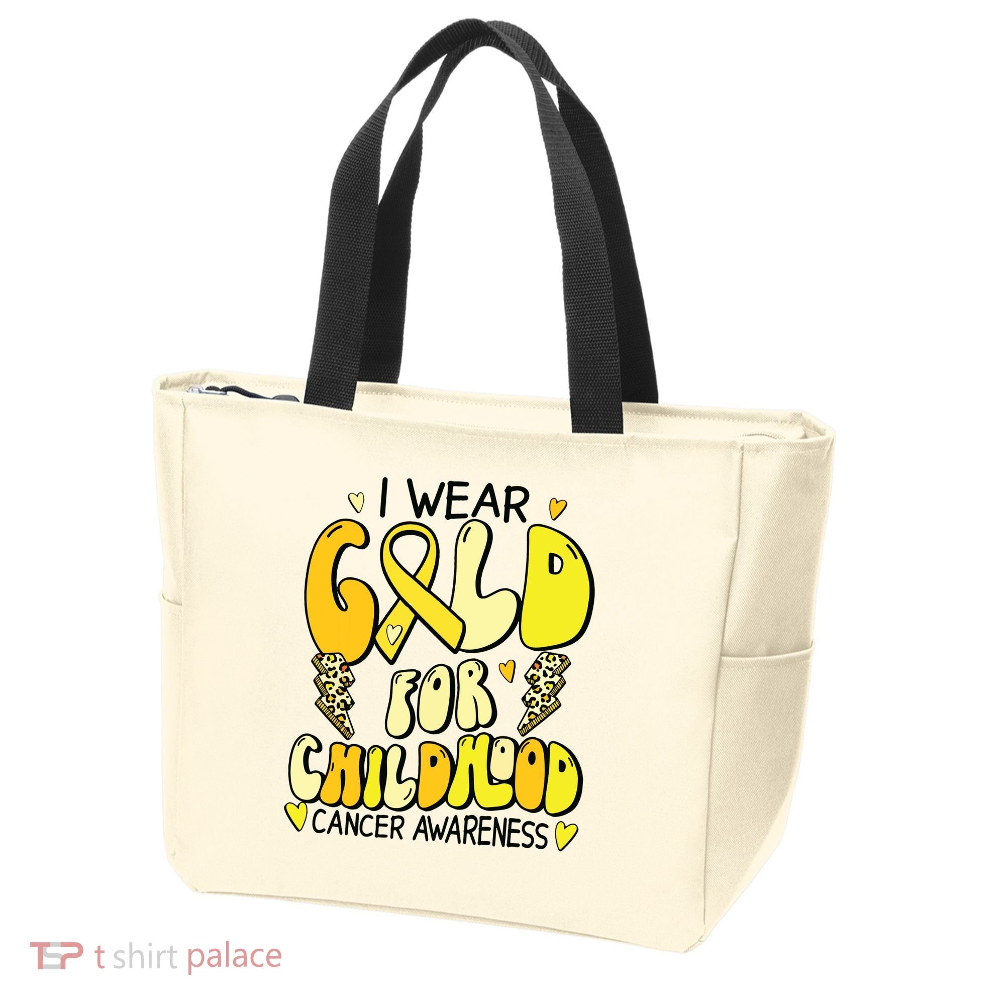 Childhood Cancer Awareness Support Retro Yellow Ribbon Tote Bag