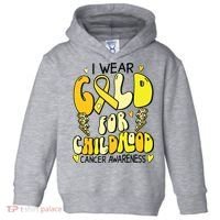 Childhood Cancer Awareness Support Retro Yellow Ribbon Toddler Hoodie thumb 0