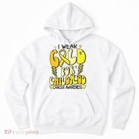 Childhood Cancer Awareness Support Retro Yellow Ribbon Hoodie thumb 0