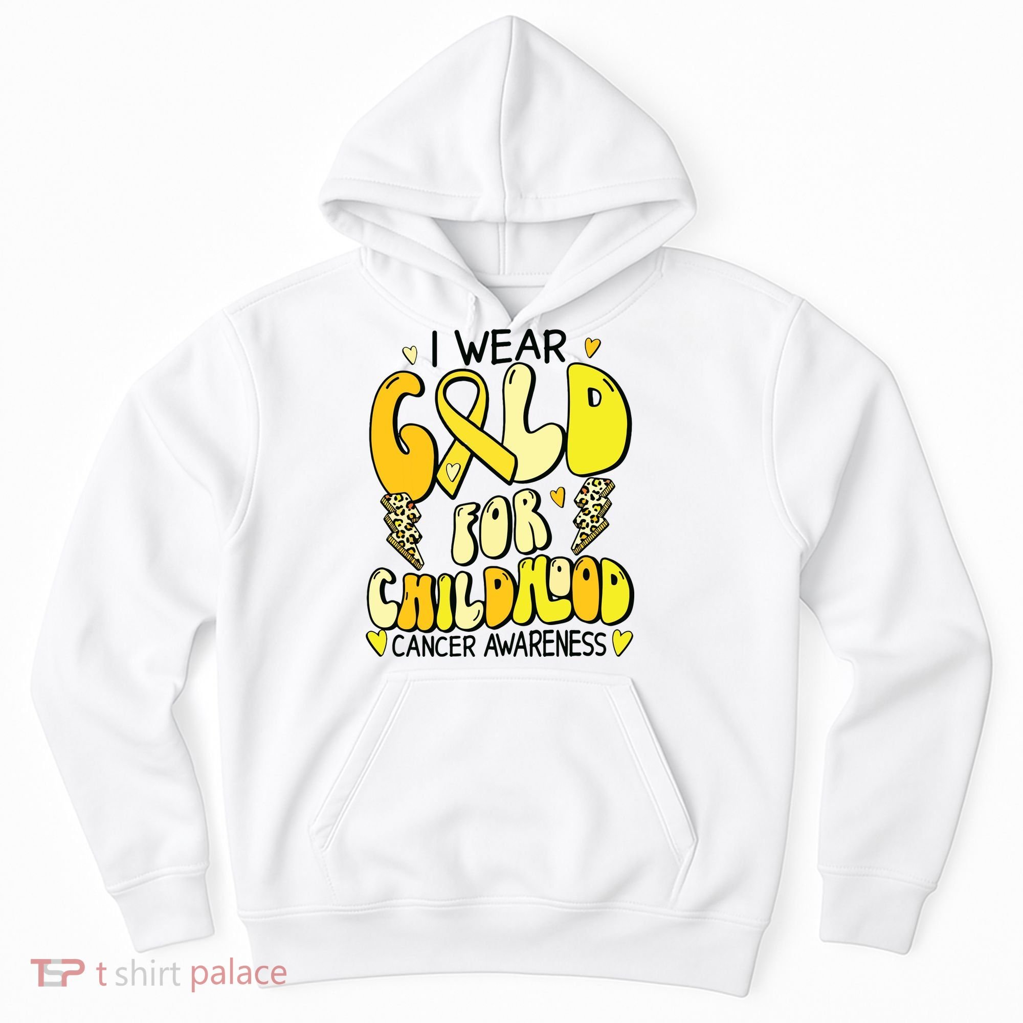 Childhood Cancer Awareness Support Retro Yellow Ribbon Hoodie