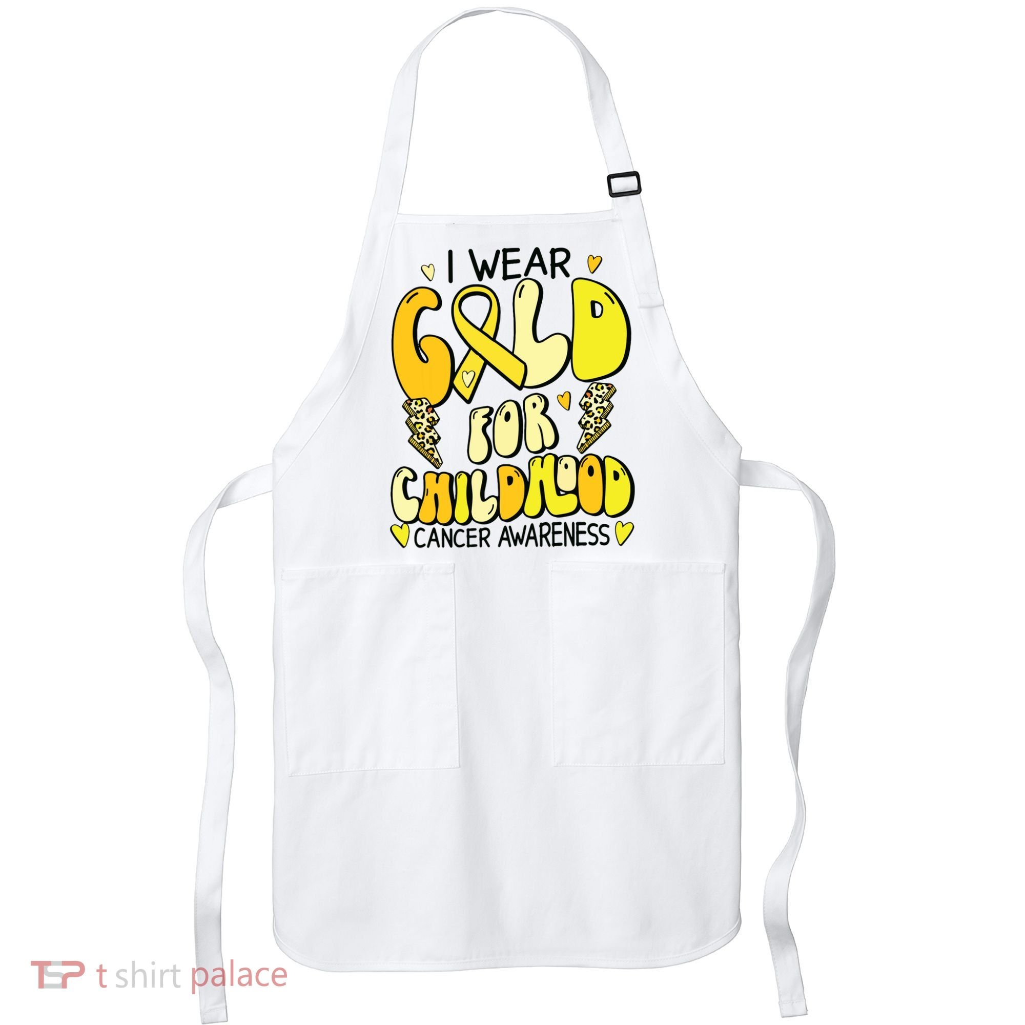 Childhood Cancer Awareness Support Retro Yellow Ribbon Apron