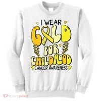 Childhood Cancer Awareness Support Retro Yellow Ribbon Sweatshirt thumb 0