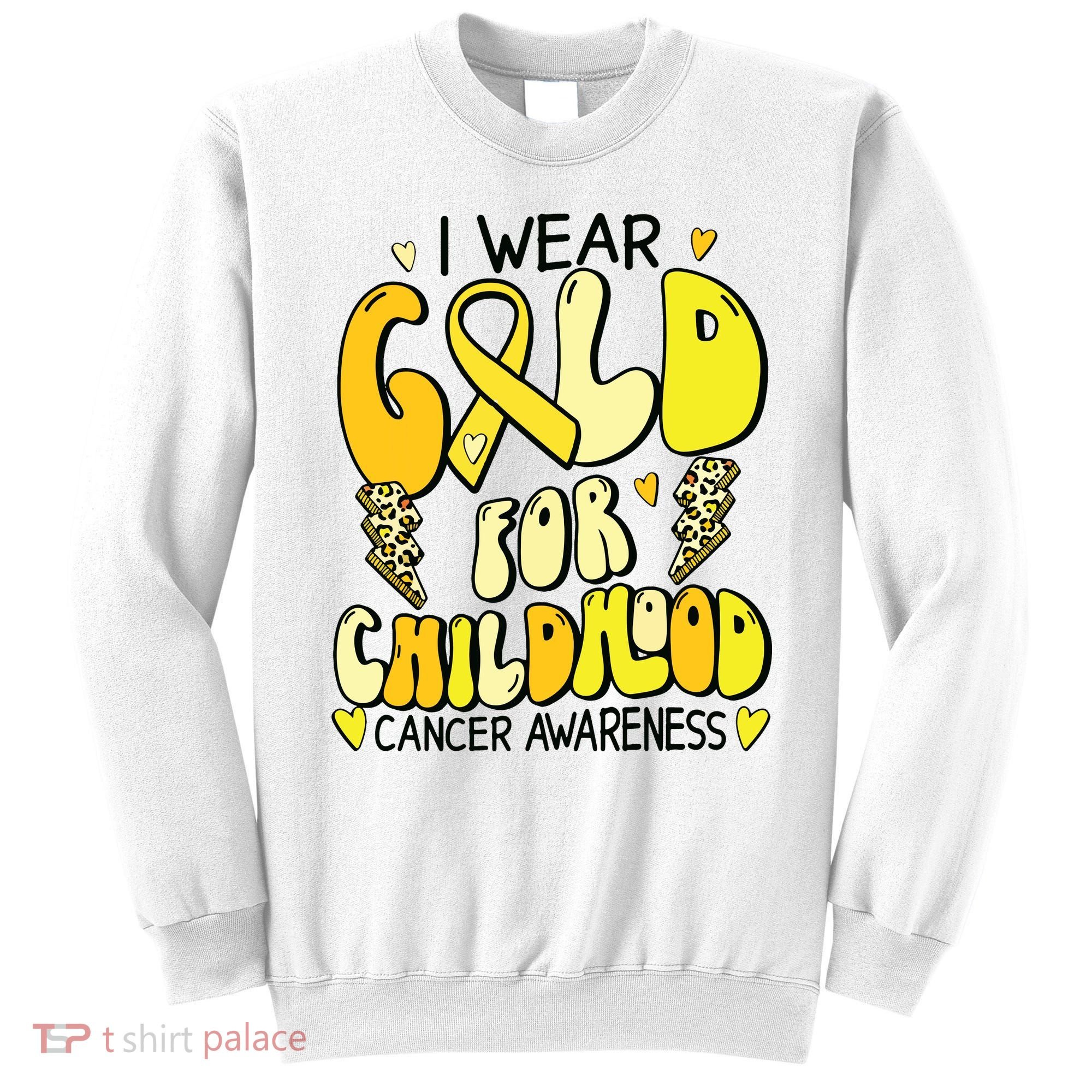 Childhood Cancer Awareness Support Retro Yellow Ribbon Sweatshirt