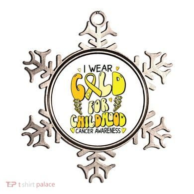 Childhood Cancer Awareness Support Retro Yellow Ribbon Ornament